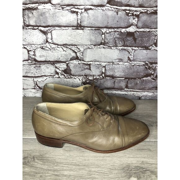 Rodi Taupe Leather Derby Cap Toe Oxfords Lace Up Dress Shoes Men Sz 44EU/11M US - Picture 12 of 16